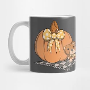 Pumpkin & Teddy Bear Autumn Mug